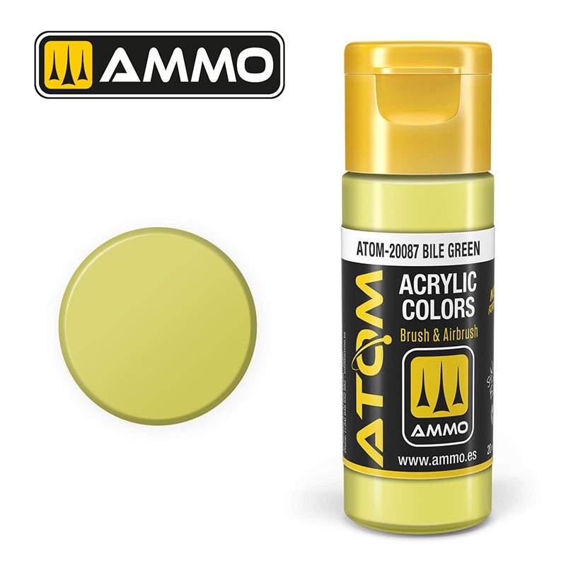 AMMO de Mig Jimenez 20087 ATOM COLOR Vert Bile 20ml