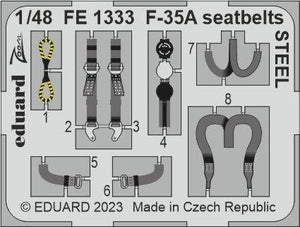 Ceintures de sécurité Eduard FE1333 F-35A en acier Tamiya 1/48
