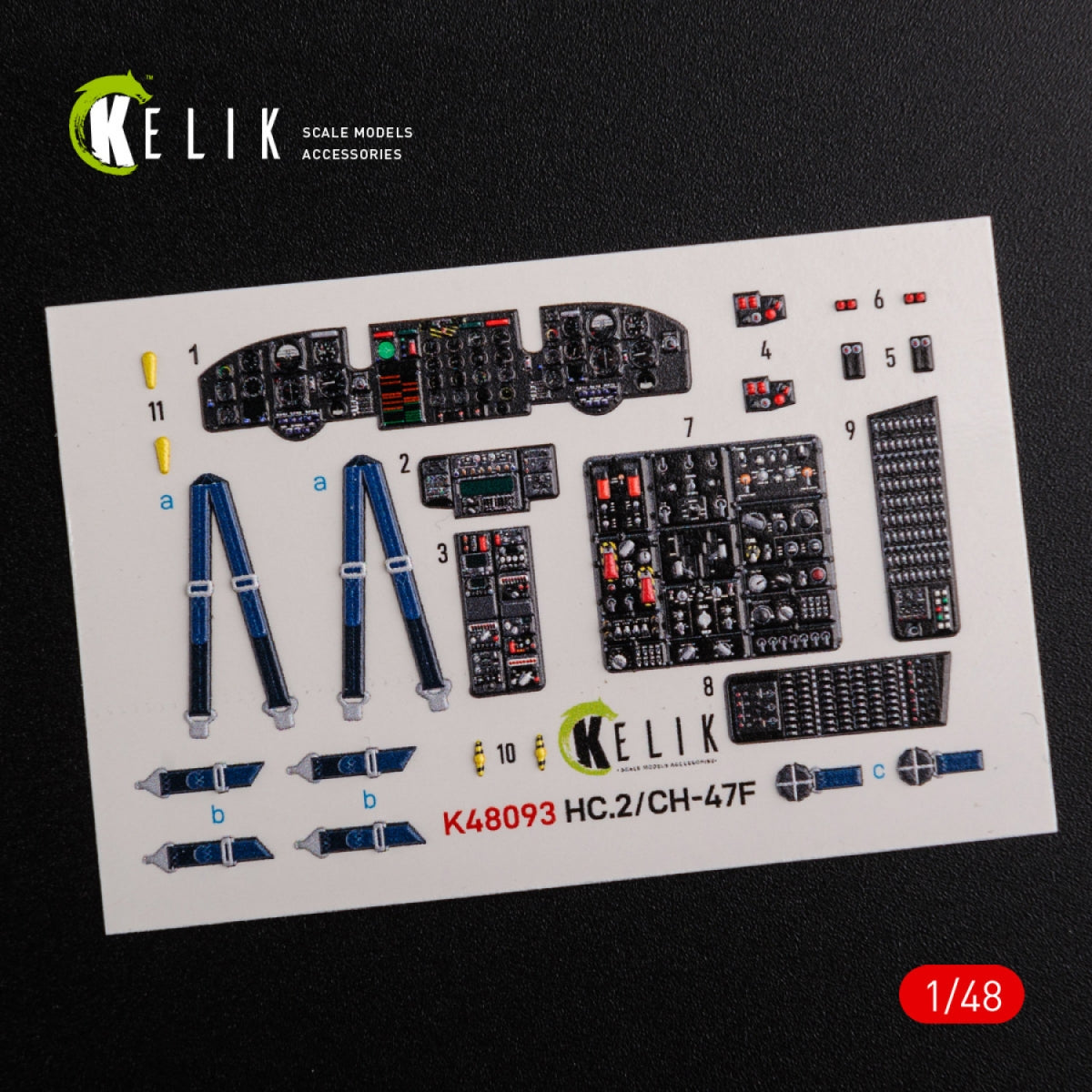 KELIK K48093 CH-47F stickers 3D intérieur pour kit Italeri 1/48 – immagine 3