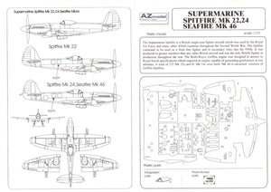 Maquette AZ AZ7353 Supermarine Spitfire Mk.22 Spécial (1/72) – image 6