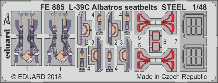 Ceintures de sécurité Eduard FE885 L-39C Albatros STEEL TRUMPETER 1/48