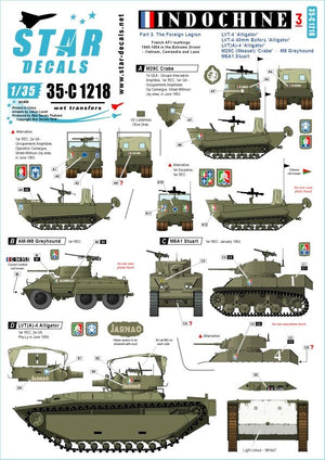 Star Decals 35-C1218 Indochine La Légion étrangère - Régiment étranger de cavalerie 3 1/35