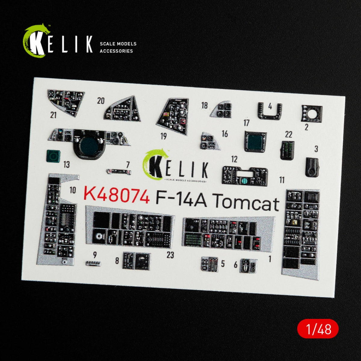 Décalcomanies 3D intérieures KELIK K48074 pour maquette Italeri au 1/48 du F-14A Tomcat – Bild 2