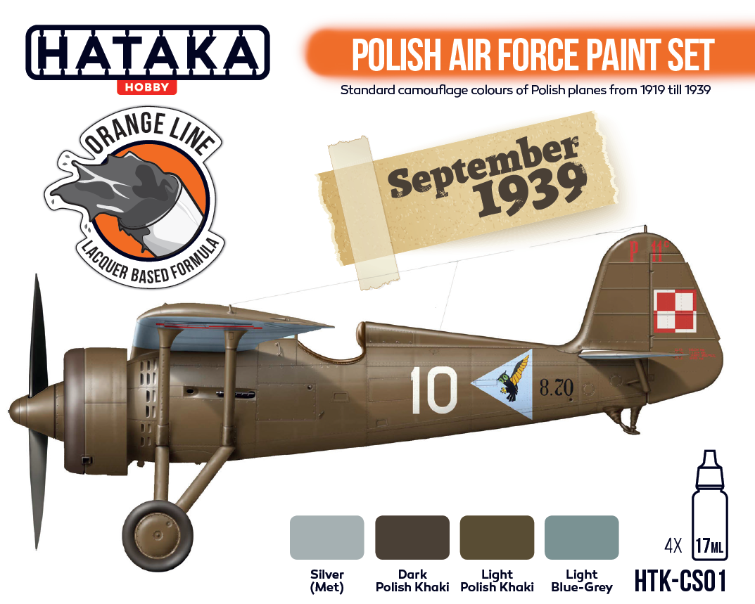 Hataka HTK-CS01 ORANGE LINE – Coffret de peinture pour l&amp;#39;armée de l&amp;#39;air polonaise (4 x 17 ml) – immagine 2