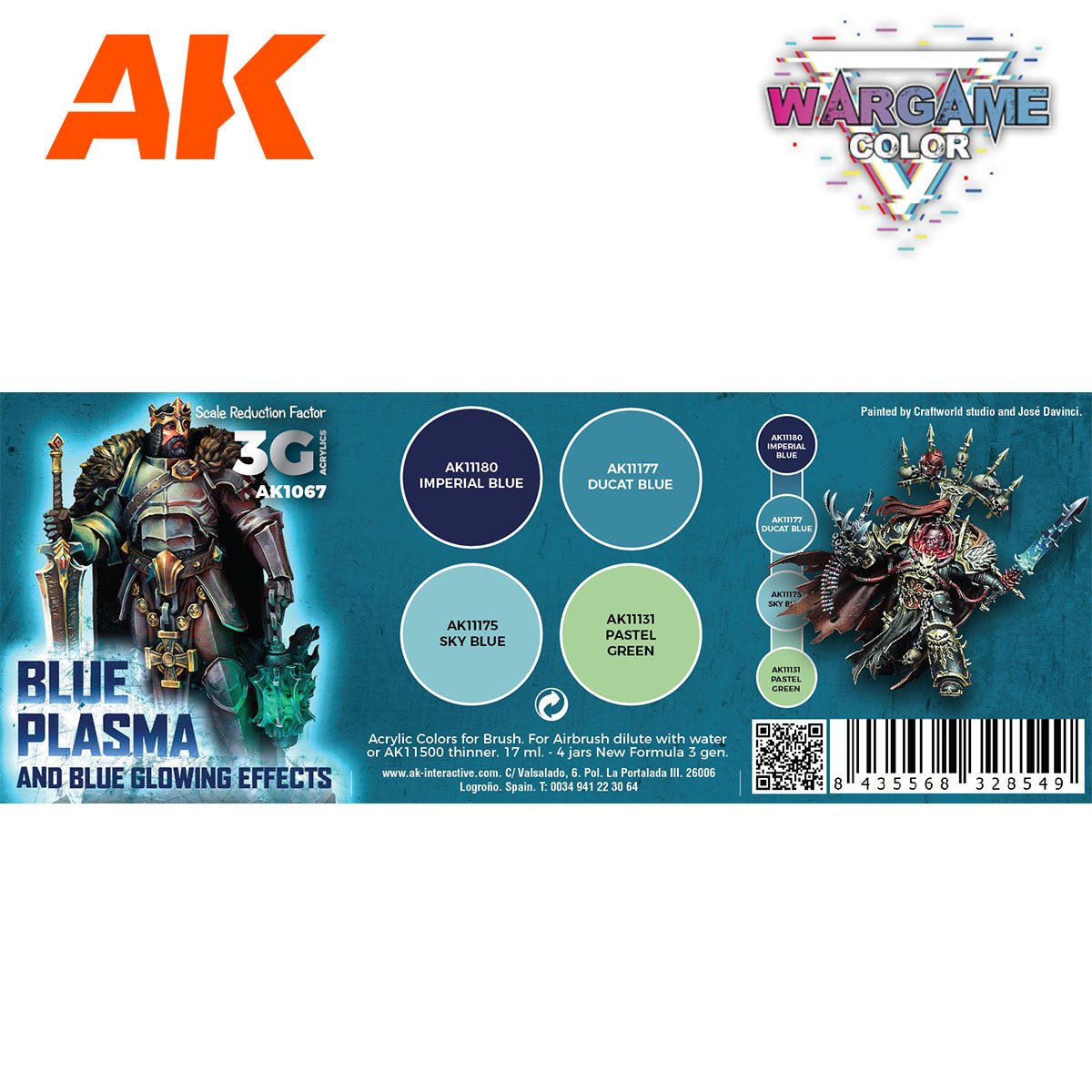 AK Interactive AK1067 WARGAME COLOR SET. PLASMA BLEU ET EFFETS LUMINEUX. 4 x 17 ml  – Bild 2
