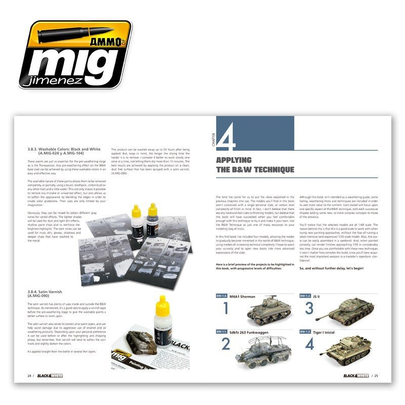 AMMO de Mig Jimenez 6016 TECHNIQUE NOIR ET BLANC (Anglais) – image 5