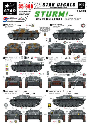 Star Decals 35-999 STURM 1. StuG III Ausf A, C et D 1/35