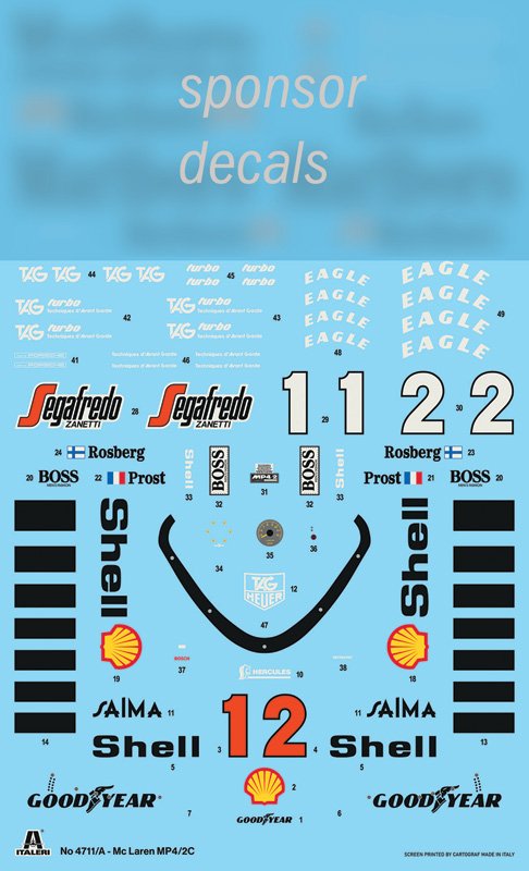 Italeri 4711 McLaren MP4/2C Prost-Rosberg 1/12 – imagen 2