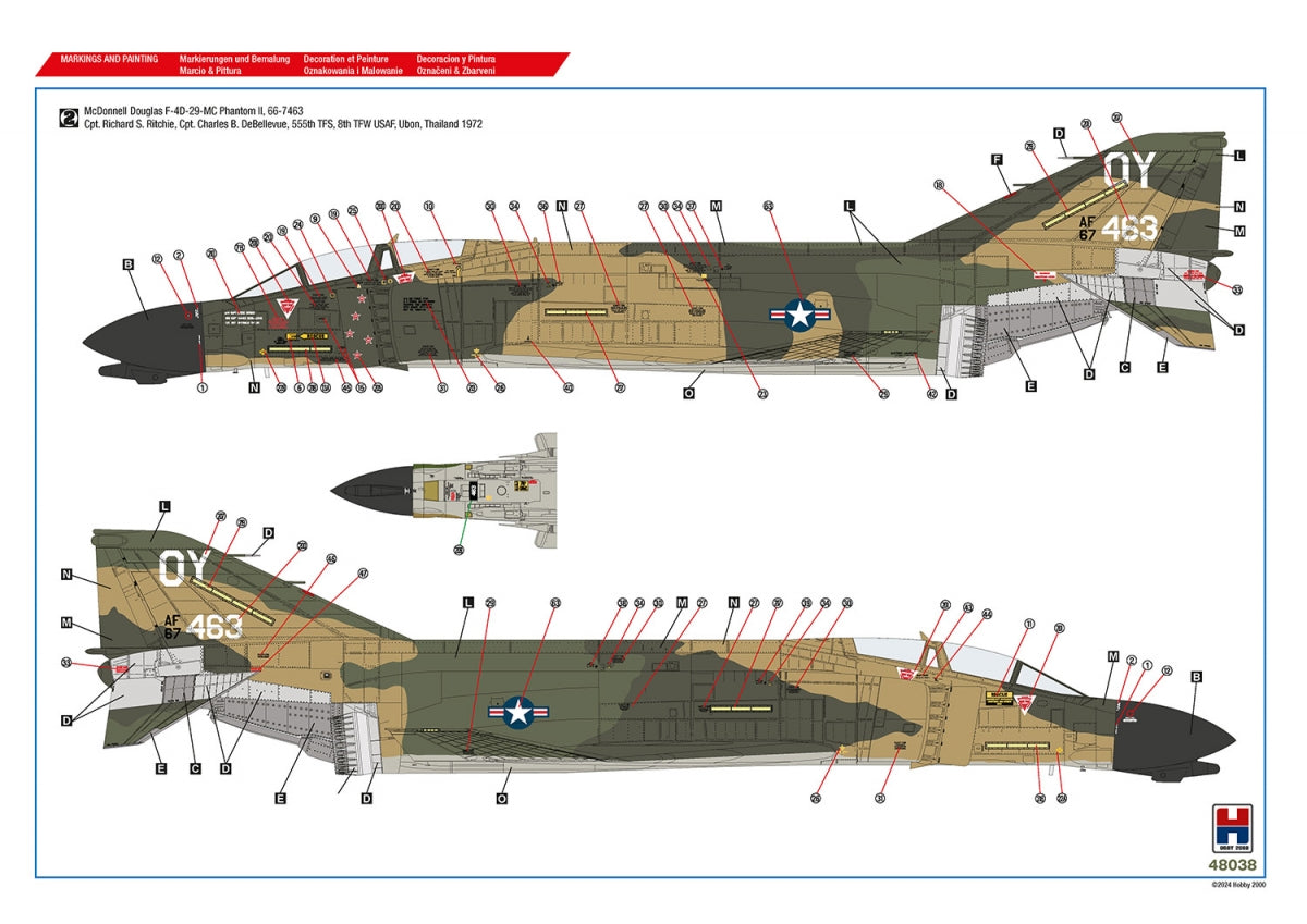 Hobby 2000 48038 Vietnam Aces vol.2 (ACADÉMIE + CARTOGRAPHIE + MASQUES) 1/48 – imagen 3