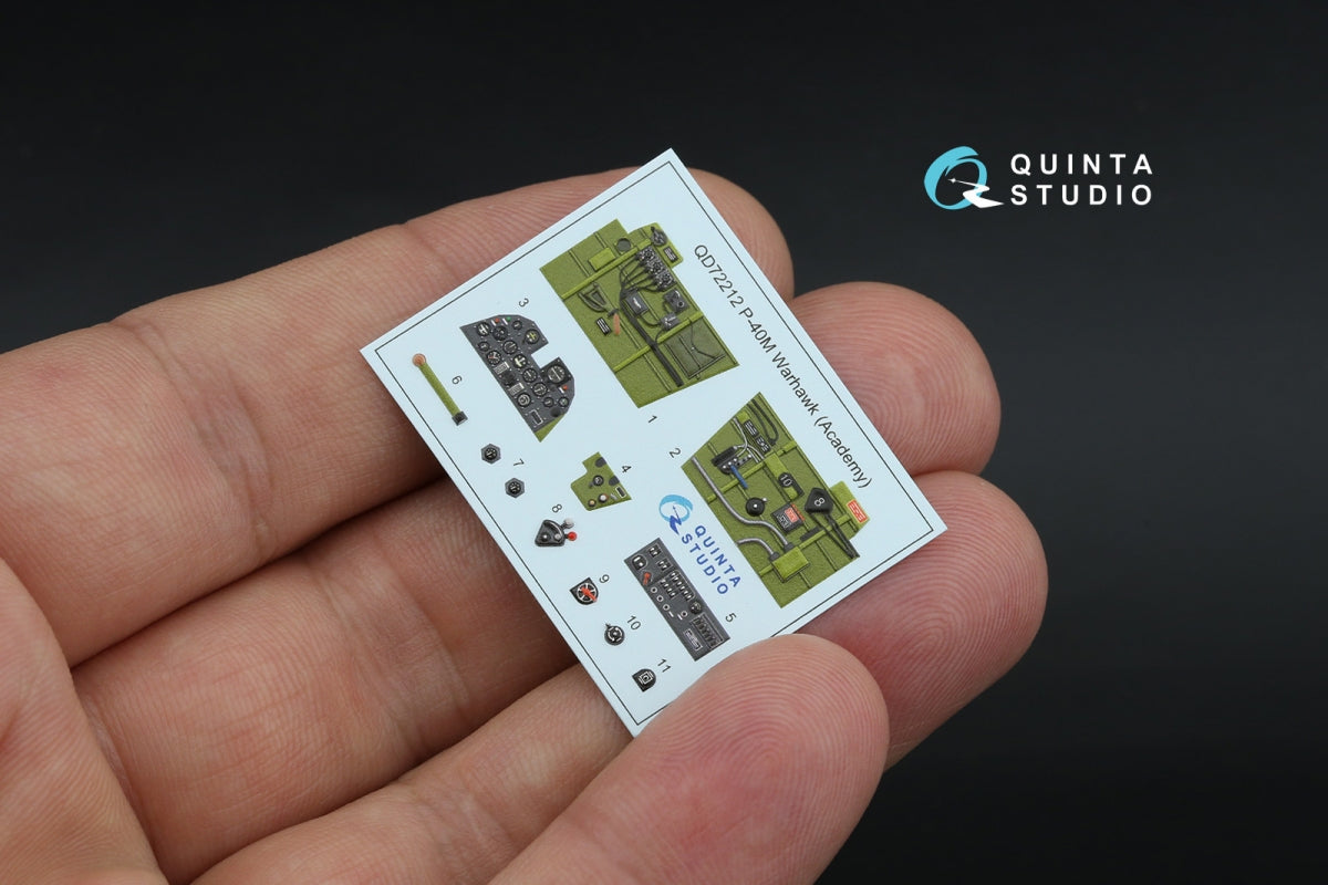 Quinta Studio QD+72212 P-40M Warhawk Intérieur imprimé en 3D et coloré sur papier décalcomanie (Academy) (avec pièces en résine imprimées en 3D) 1/72 – image 5