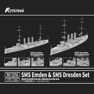 FlyHawk Model FH1316 SMS Emden &amp;amp; SMS Dresden Set 1/700 – zdjęcie 2