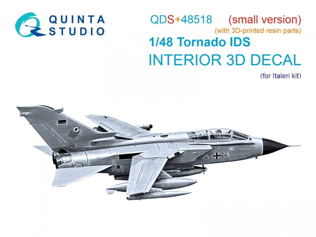 Quinta Studio QDS+48518 Tornado IDS Intérieur coloré imprimé en 3D sur papier décalcomanie (Italeri) (petite version) (avec pièces en résine imprimées en 3D) 1/48