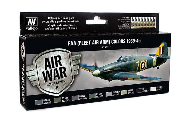 Vallejo 71147 Model Air 8-Paint Set - FAA (Fleet Air Arm) Colors 1939-1945