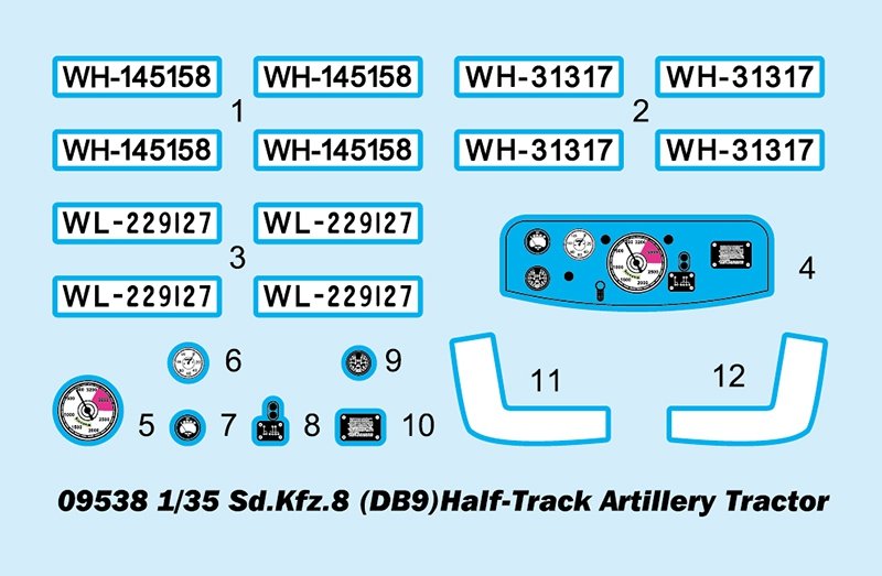 Trumpeter 09538 Sd.Kfz.8 (DB9) Tracteur d&amp;#39;artillerie demi-chenille 1/35 – image 3