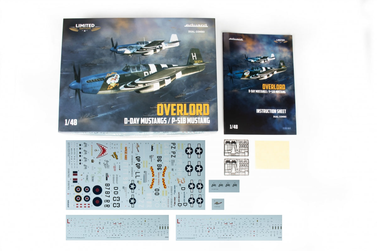 Eduard 11181 OVERLORD : MUSTANGS DU JOUR J / COMBINAISON DOUBLE P-51B MUSTANG 1/48 – image 3