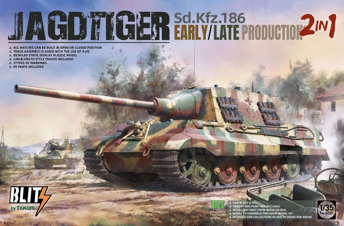 Takom 8001 Sd.Kfz.186 Jagdtiger Production précoce/tardive (2 en 1) 1/35