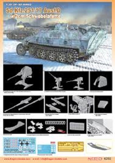Dragon 6292 Sd.Kfz. 251/17 Ausf. D avec Schwebelafette 2 cm (1/35) – immagine 2