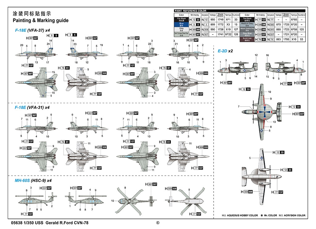 Trumpeter 05638 USS Gerald R.Ford CVN-78 1/350 – imagen 6