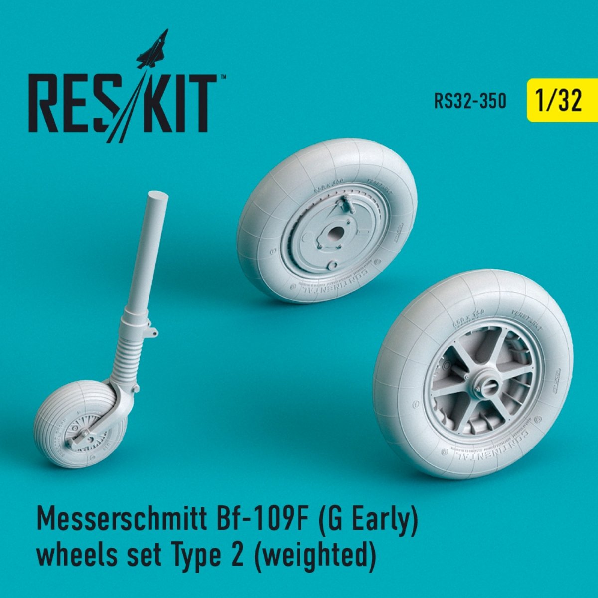 RESKIT RS32-0350 BF-109 (F, G-EARLY) JEU DE ROUES TYPE 2 (LESTÉ) 1/32