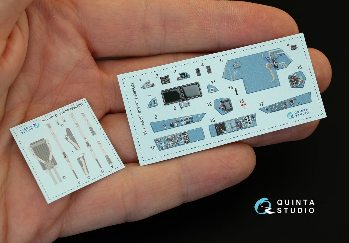 Intérieur imprimé en 3D et coloré sur papier décalcomanie Quinta Studio QD48057 Su-35S (pour kit GWH) 1/48 – image 2