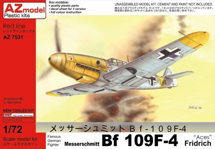 Maquette AZ7531 Messerschmitt Bf-109F-4 As 1/72