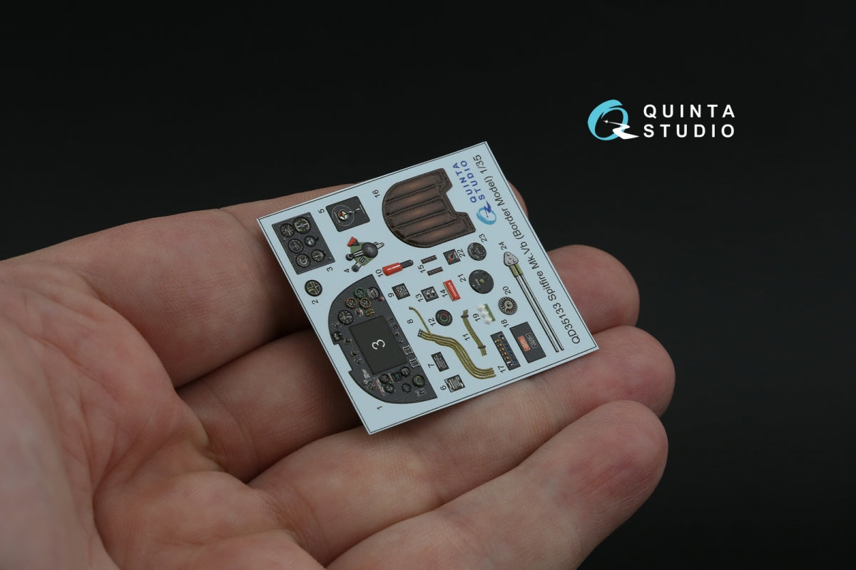 Quinta Studio QD35133 Spitfire Mk. Vb Intérieur coloré imprimé en 3D sur papier décalcomanie (modèle Border) 1/35 – Bild 5