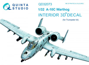Intérieur imprimé en 3D et coloré sur papier décalcomanie Quinta Studio QD32073 A-10C (pour maquette Trumpeter) 1/32