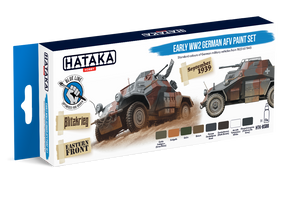 Kit de peinture Hataka HTK-BS88 pour véhicules blindés allemands du début de la Seconde Guerre mondiale (8 x 17 ml)