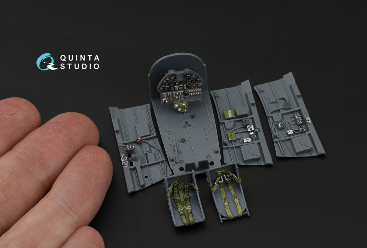 Intérieur imprimé en 3D et coloré sur papier décalcomanie Quinta Studio QD48587 P-40E Warhawk (Eduard) 1/48 – image 10