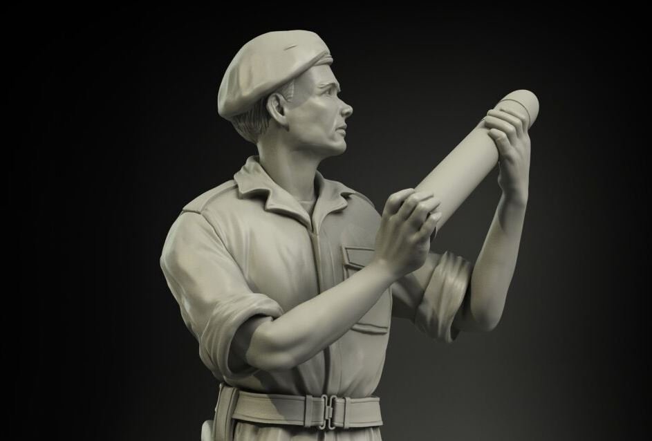 Panzer Art FI35-052 RAC britannique Afrique du Nord chargeant des munitions de 75 mm, soldat n° 2, échelle 1/35 – Bild 2