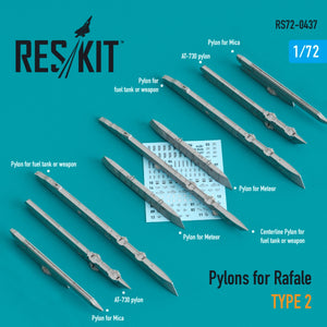 RESKIT RS72-0437 PYLÔNES POUR RAFALE TYPE 2 1/72