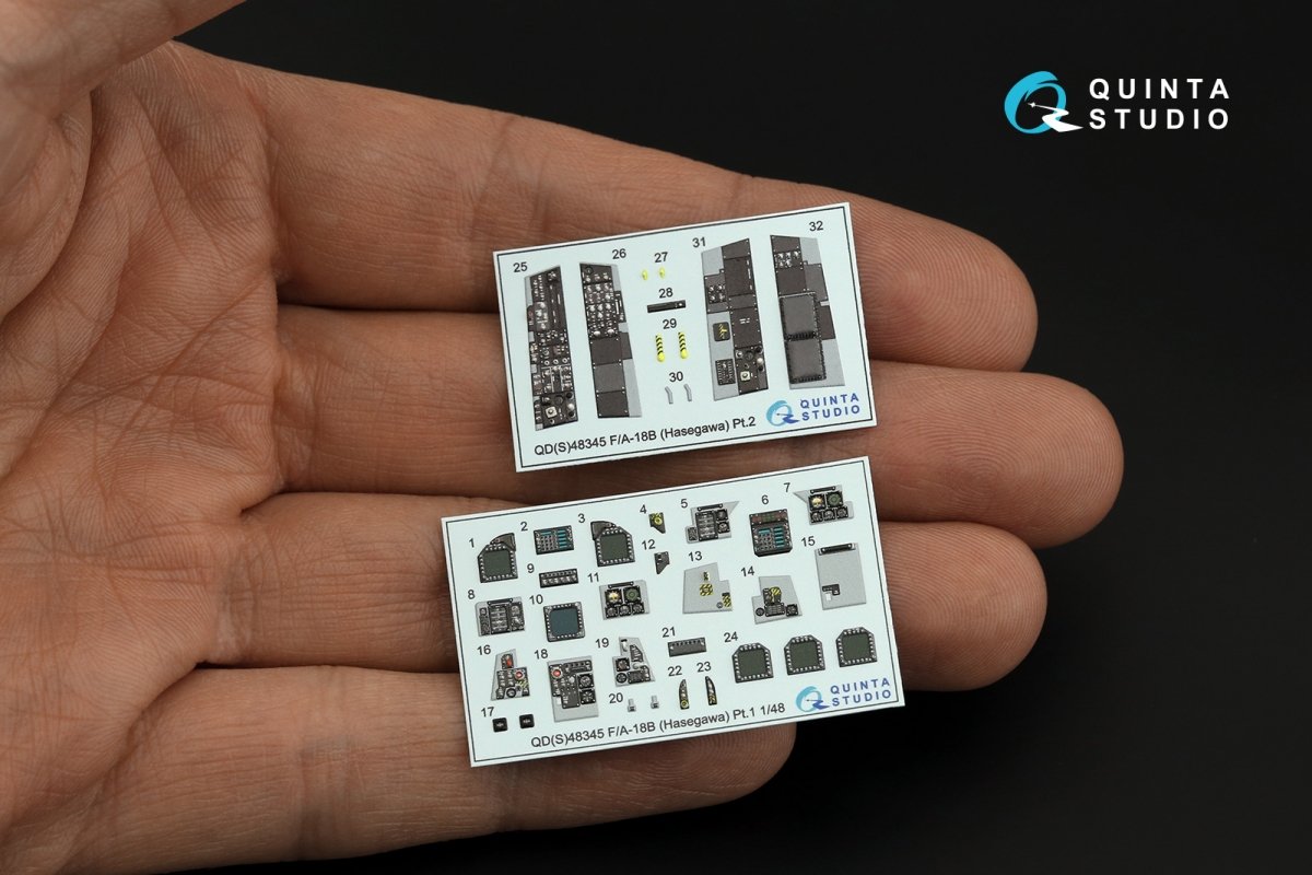 Intérieur imprimé en 3D et coloré sur papier décalcomanie Quinta Studio QDS-48345 F/A-18B (Hasegawa) (Petite version) 1/48 – image 3