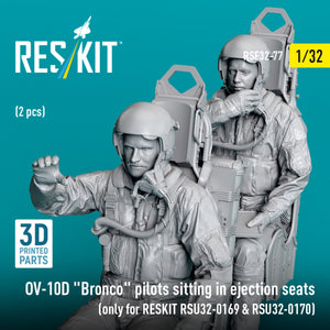 RESKIT RSF32-0077 Pilotes d&amp;#39;OV-10D « Bronco » assis dans des sièges éjectables (2 pièces) (uniquement pour RESKIT RSU32-0169 et RSU32-0170) (Impression 3D) 1/32 – image 3