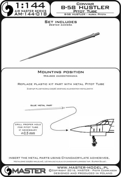 Master AM-144-018 Convair B-58 Hustler - Tube Pitot 1/144 – Bild 3