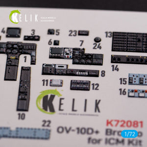 Décalcomanies 3D intérieures KELIK K72081 OV-10D+ « Bronco » pour maquette ICM au 1/72 – image 5