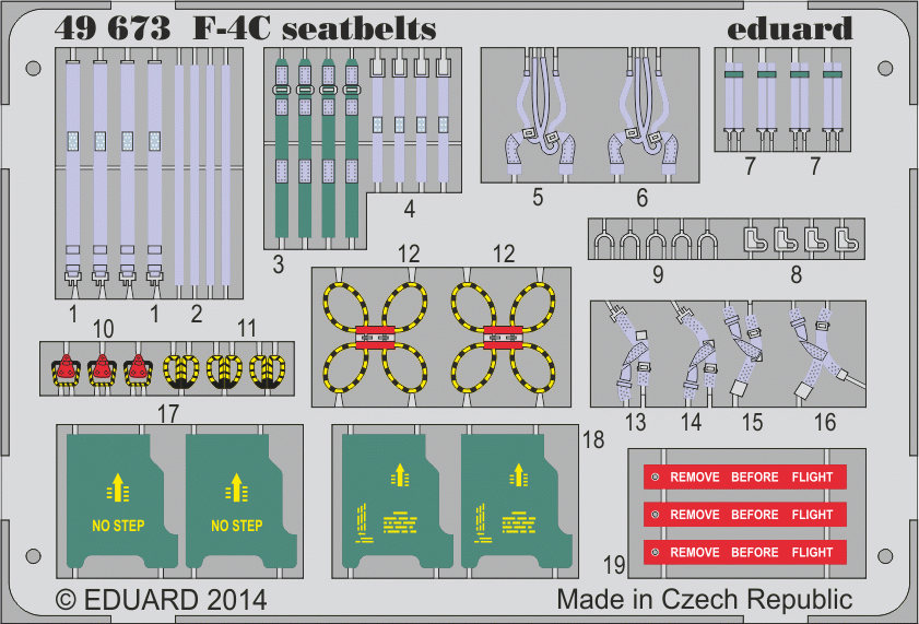 Ceintures de sécurité Eduard 49673 F-4C 1/48 ACADEMY