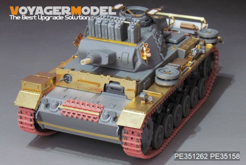 Kit d&amp;#39;amélioration de base pour troupes Pz.KPfw. III Ausf Afrique du Nord (Seconde Guerre mondiale) - Voyager Model PE351262 - Compatible avec les maquettes DRAGON 6431/6956 au 1/35  – image 10