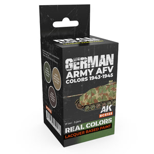 Peinture AK Interactive RCS125, couleurs des véhicules blindés de l&amp;#39;armée allemande (1943-1945), 3 flacons de 17 ml.