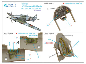 Intérieur coloré imprimé en 3D sur papier décalcomanie pour la famille Hurricane Mk.II (Quinta Studio QD72121) (Arma Hobby) à l&amp;#39;échelle 1/72 – Bild 2