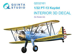 Intérieur imprimé en 3D et coloré sur papier décalcomanie (Roden) pour Quinta Studio QD32161 PT-13 Kaydet, échelle 1/32