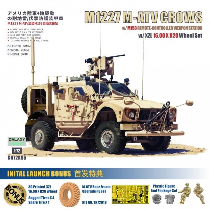 Galaxy Hobby GH72A06 M1227 M-ATV CROWS avec station d&amp;#39;arme télécommandée M153 1/72
