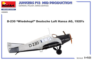 MiniArt 48005 Junkers F13. Milieu de production. Service allemand, polonais, suisse 1/48 – image 11