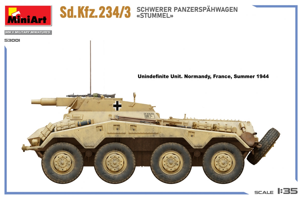 MiniArt 53001 Sd.Kfz.234/3 SCHWERER PANZERSPAHWAGEN STUMMEL 1/35 – zdjęcie 17