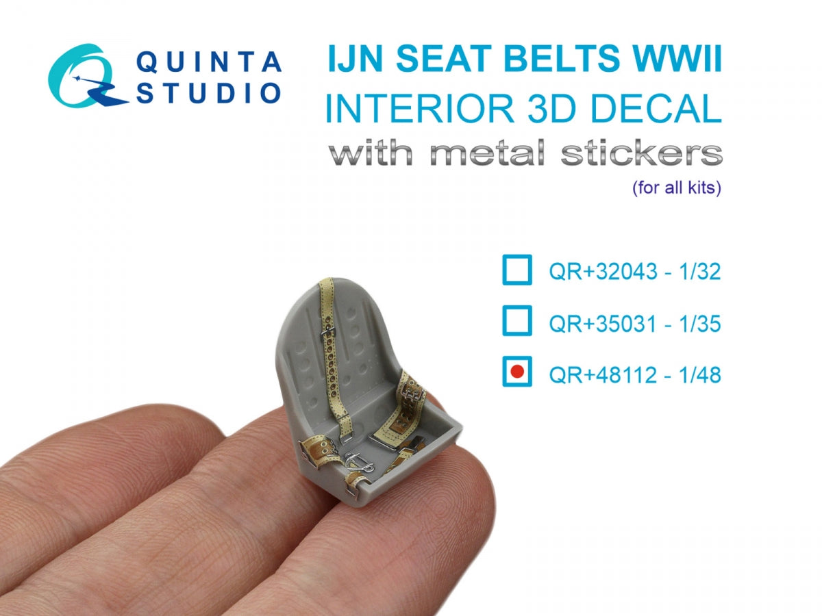 Quinta Studio QR+48112 WWII Imperial Japanese Navy seatbelts (with metal buckles) (All kits) 1/48