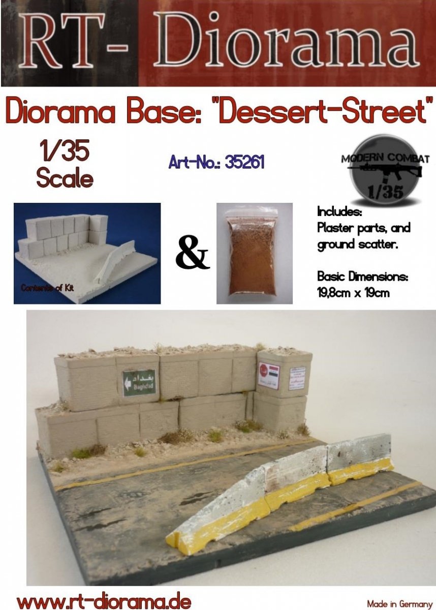 RT-Diorama 35261 Socle de diorama : « Rue des desserts » 1/35