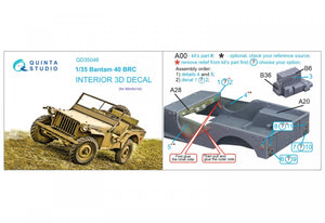 Intérieur imprimé en 3D et coloré sur papier décalcomanie Quinta Studio QD35046 Bantam 40 BRC (Mini Art) 1/35 – image 2