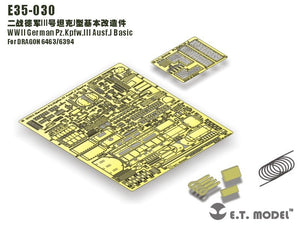 ET modèle E35-030 WWII allemand Pz.Kpfw.III Ausf.J Basic (pour DRAGON 6463/6394) (1/35)