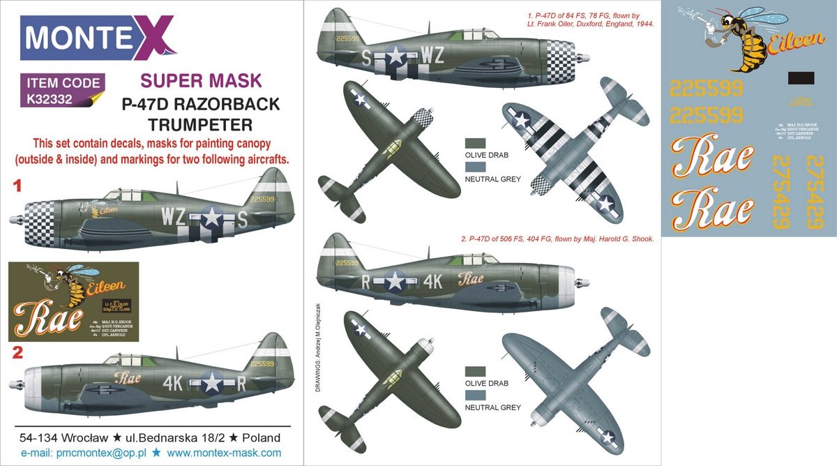 Montex K32332 P-47D RAZORBACK 1/32