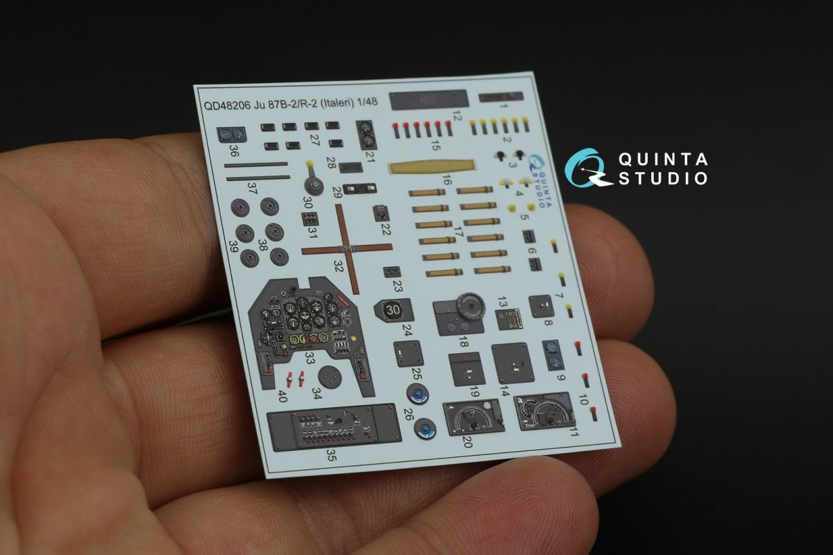 Intérieur imprimé en 3D et coloré sur papier décalcomanie Quinta Studio QD48206 Ju 87B-2/R-2 (Italeri) 1/48 – image 8
