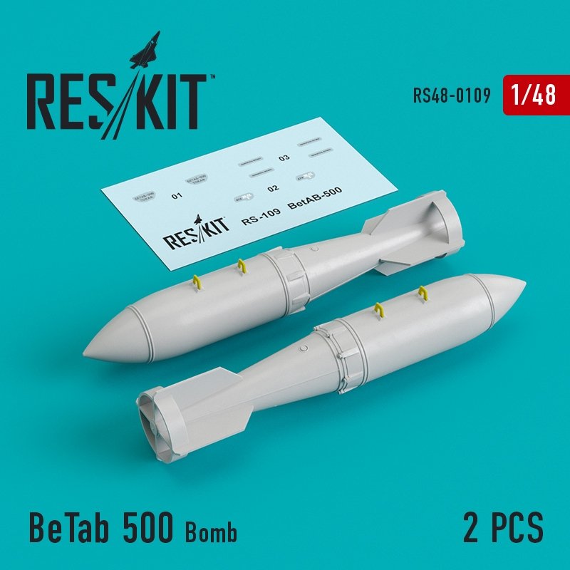 RESKIT RS48-0109 Bombe BeTab 500 (2 pièces) 1/48 